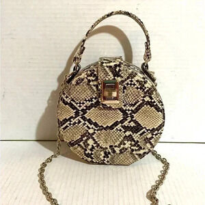 Zara snakekin print faux leather shoulder handbag